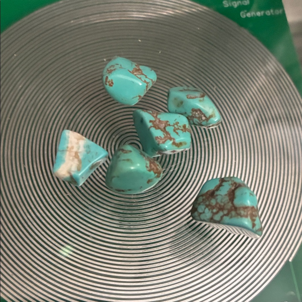 Turquoise Stone Tumblestones - Blue-Green with Brown Matrix